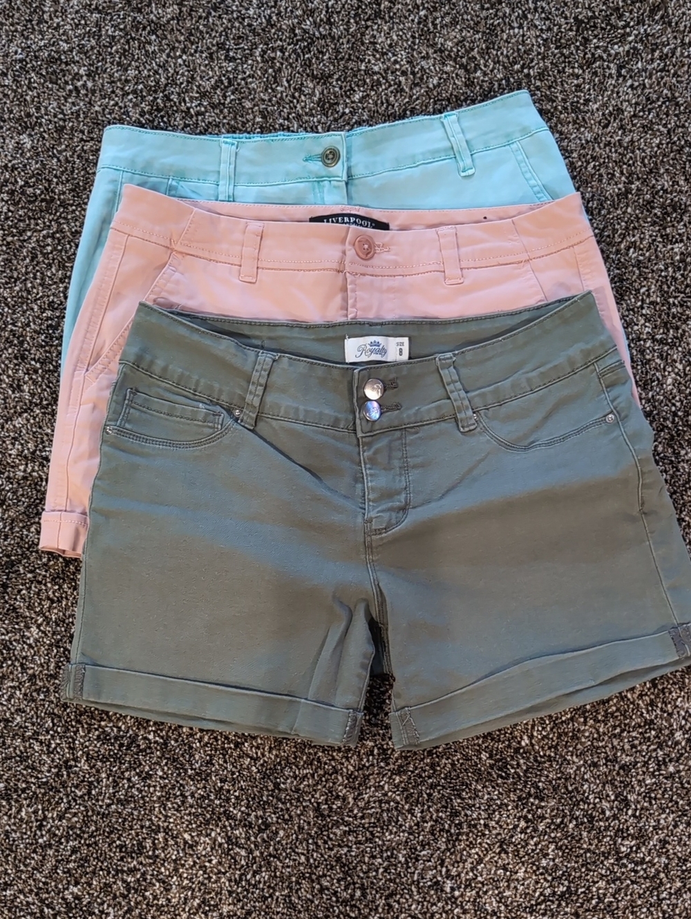 Royalty For Me Women’s Bermuda Shorts Trio — Olive, Blush, Mint